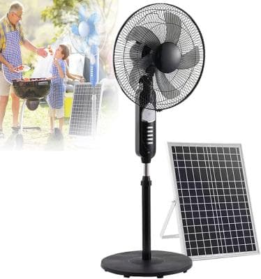 JD Jindian 16-inch Ac/Dc Rechargeable Standing Solar Fan
